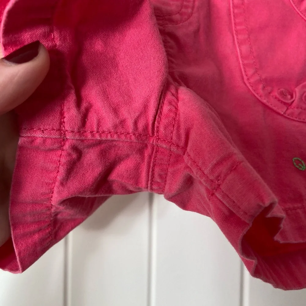 EUC Oshkosh‎ B’gosh toddler girl’s pink floral embroidered elastic summer shorts